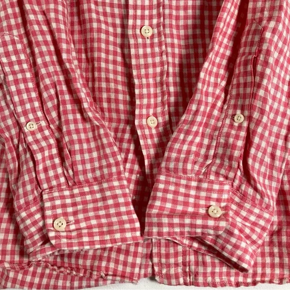Club Monaco Gingham Check Shirt Pink Slim Fit Men Size L - Picture 4 of 16